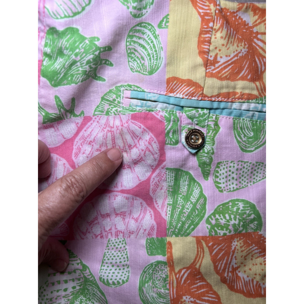 LILLY PULITZER (8) WHAT THE SHELL Patchwork-Capris-RESORTWEAR-Y2K-Classic-Luxury - Picture 9 of 14